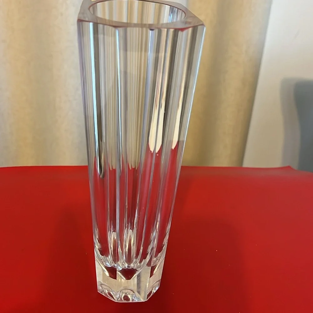 Elegant Soliflorvase Aus Kristall Daum Clear Glass Vase 7.75”H 4.65”W 2.60”D